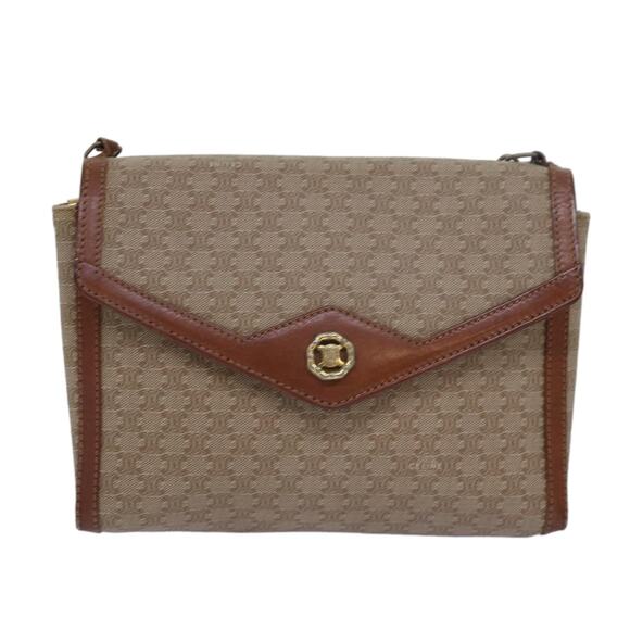 CELINE Macadam Canvas Shoulder Bag Beige - Picture 2 of 13